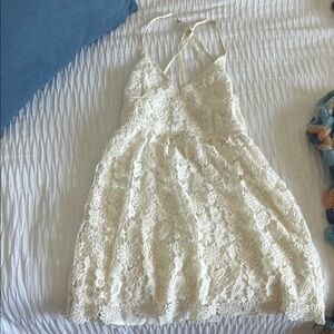 Hollister Cream Lace Midi Dress
